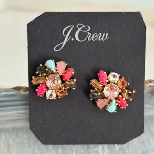 J. Crew Vibrant Crystal Cluster Earrings